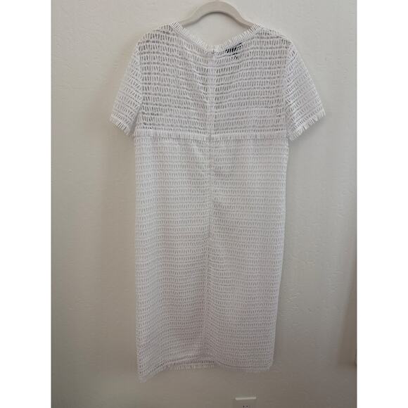 Escada White Fringe Trimmed Shift Dress - size 10 (40) - Picture 5 of 11